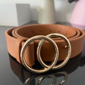 Classic Double-Ring Tan Women's Belt
